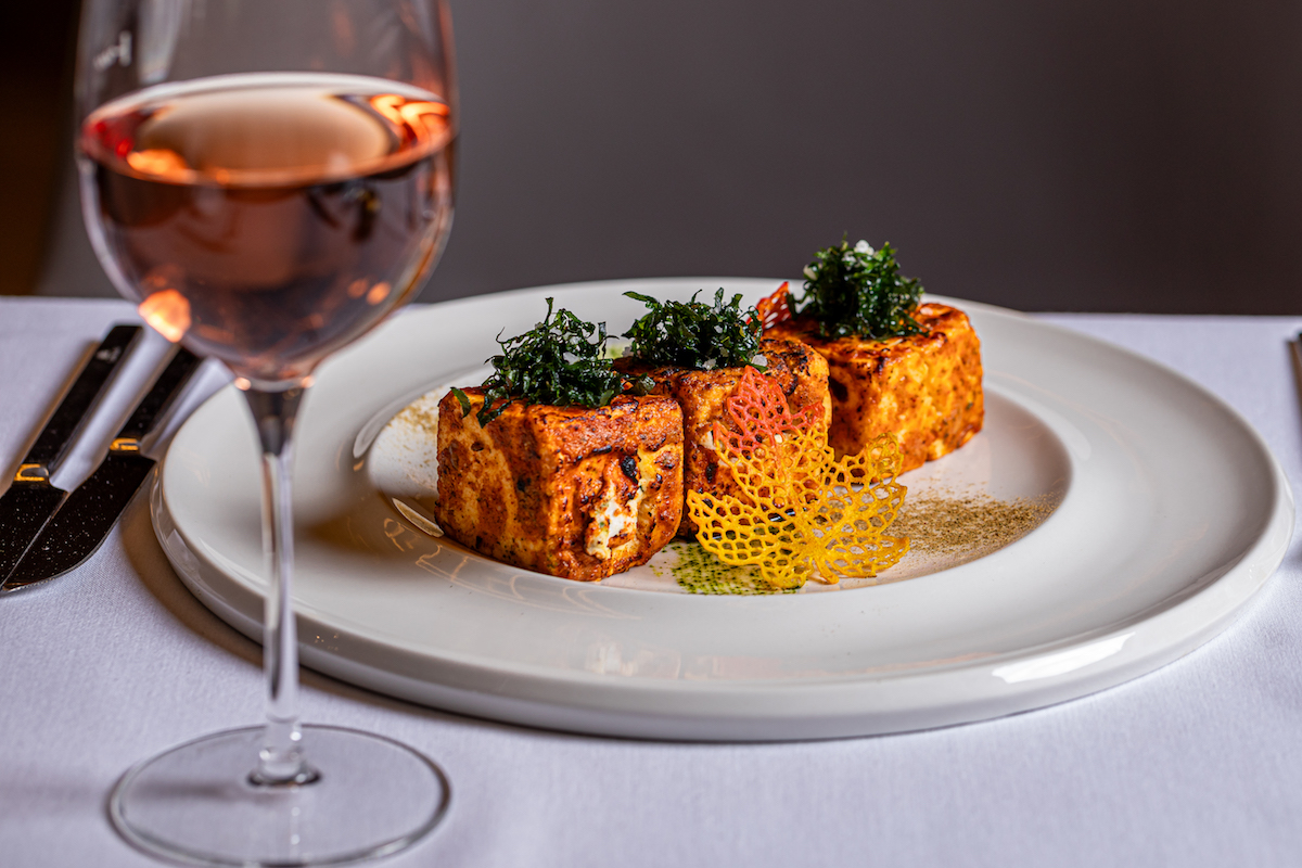 Paneer and rosé at Sanjh. | Photo by Samantha Reynolds