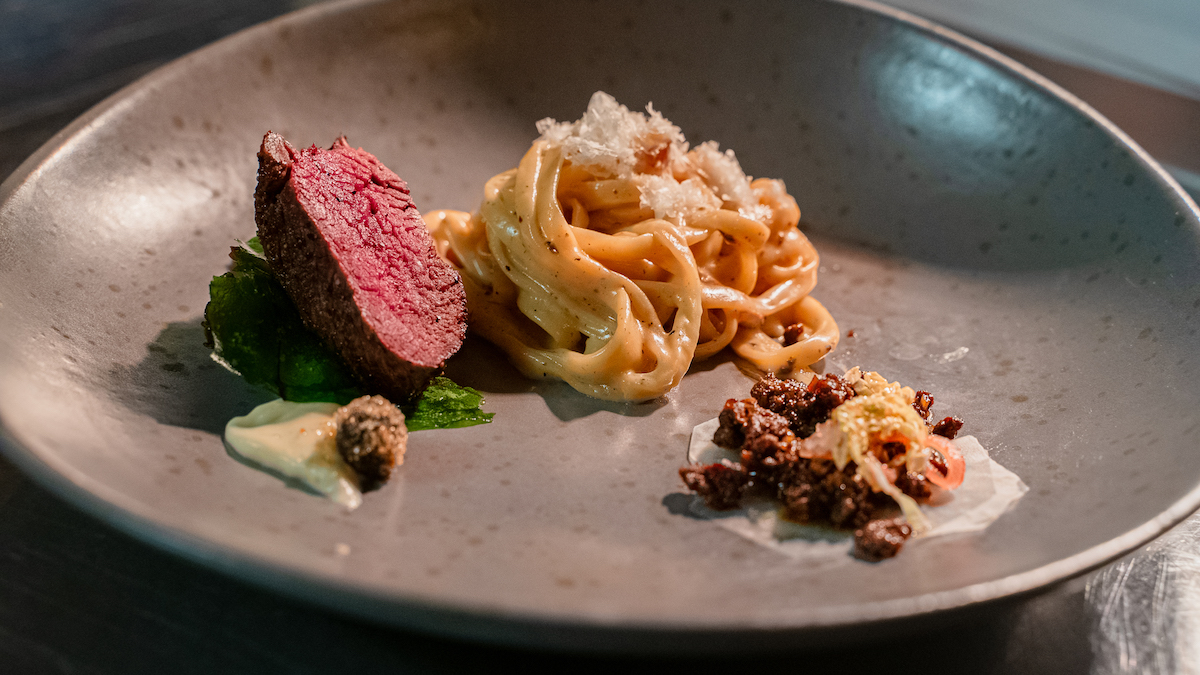 Steak course from Lonesome Dove's anniversary menu. | Photo by Daniel Hooks