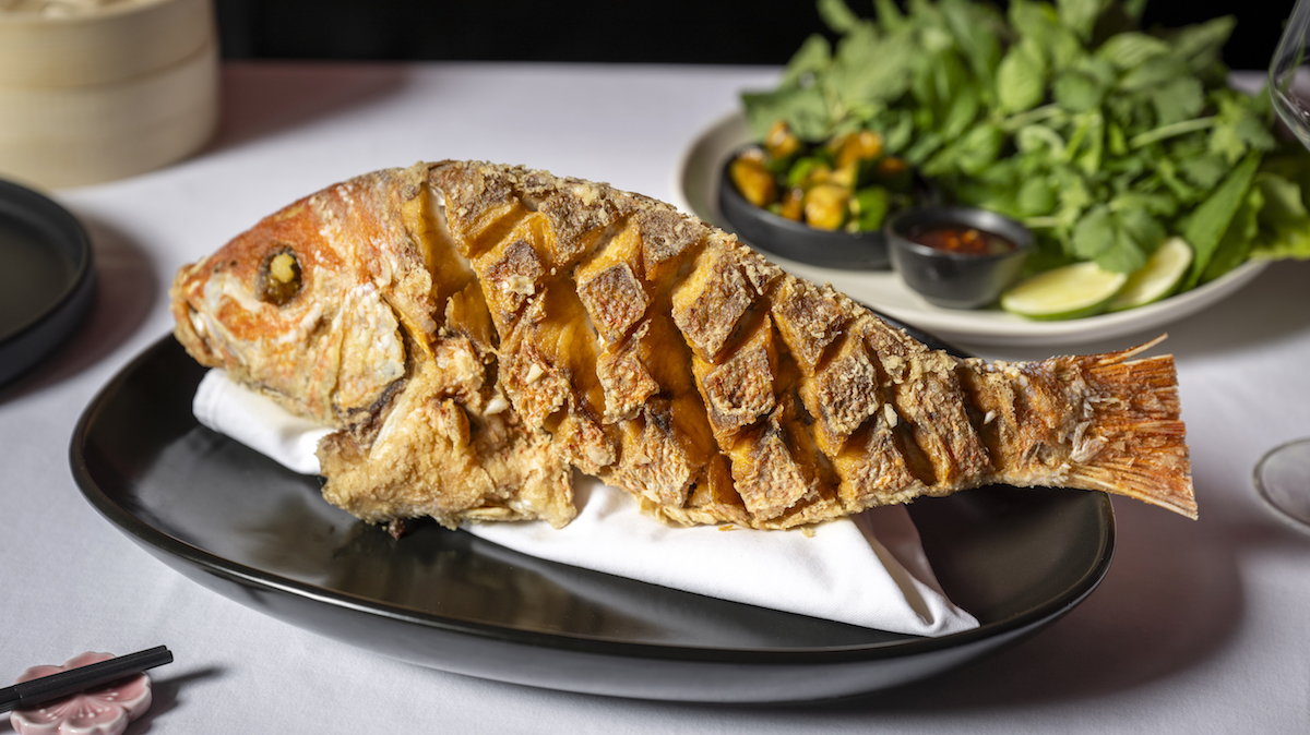 Le Pasage Whole Fried Snapper © Evan Sung - DiningOut Dallas Whole fried snapper at Le Pasage. | Photo by Evan Sung