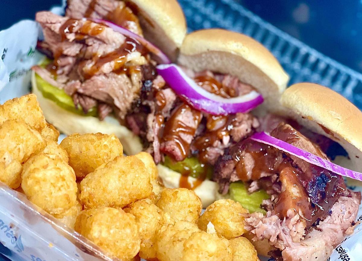 Brisket sliders and tater tots at FreshNez. | Photo by FreshNez