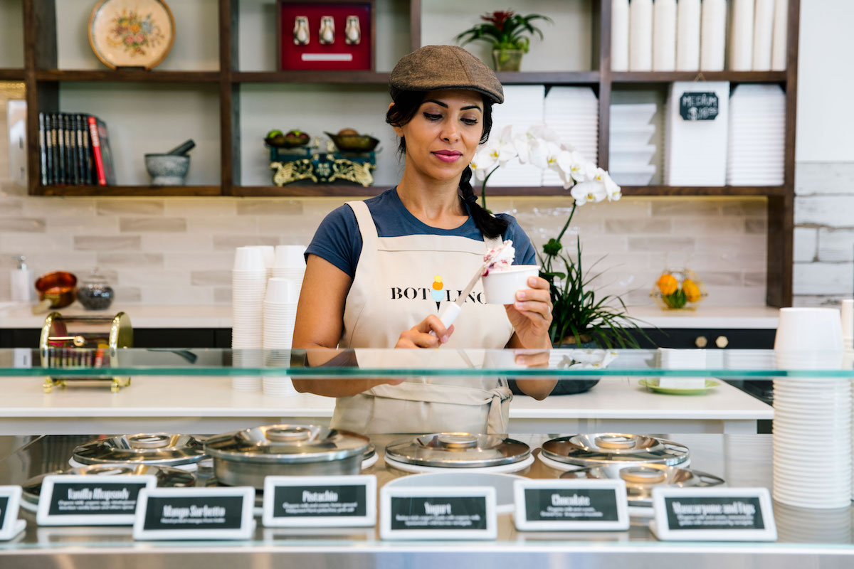 A glass case full of options at Botolino Gelato Artigianale. | Photo by Botolino Gelato Artigianale
