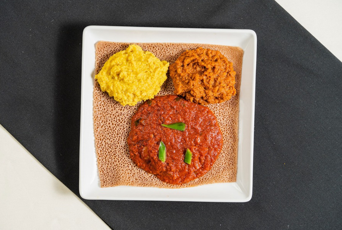 Injera, a spongy flabread, at Queen of Sheba. | Photo by Queen of Sheba