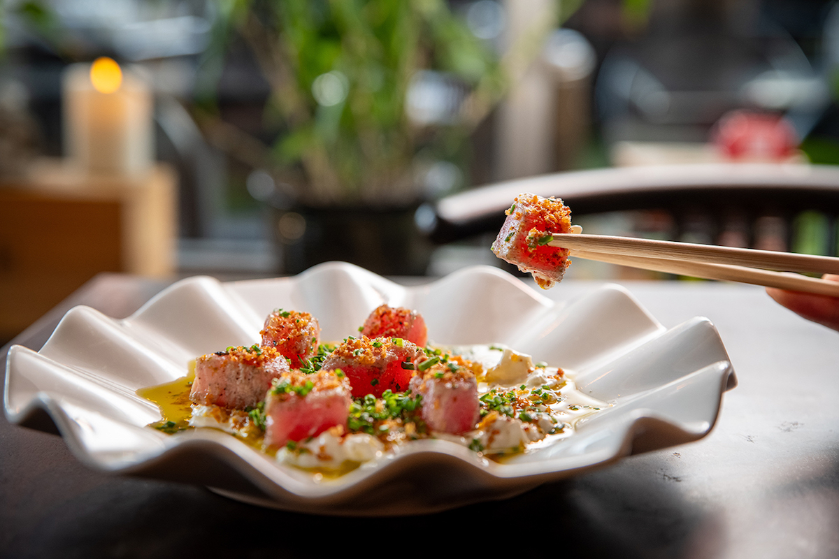 BestVietnamese_MotHaiBaTunaStracciatella_PhotobyAdrianaHerrera - DiningOut Dallas Tuna stracciatella at Một Hai Ba. | Photo by Adriana Herrera