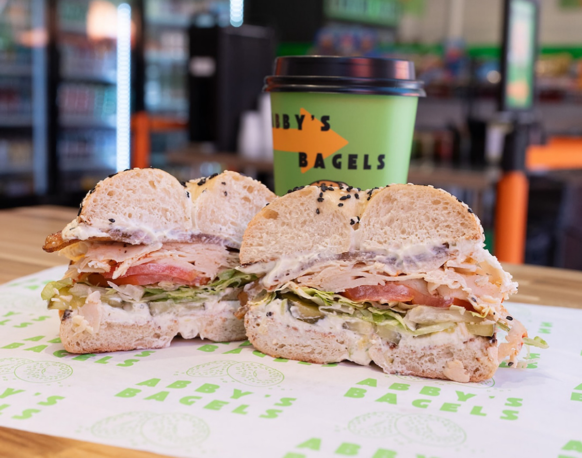 Made from scratch bagel sandwich and coffee at Abby's Bagels. | Photo by Abby's Bagels