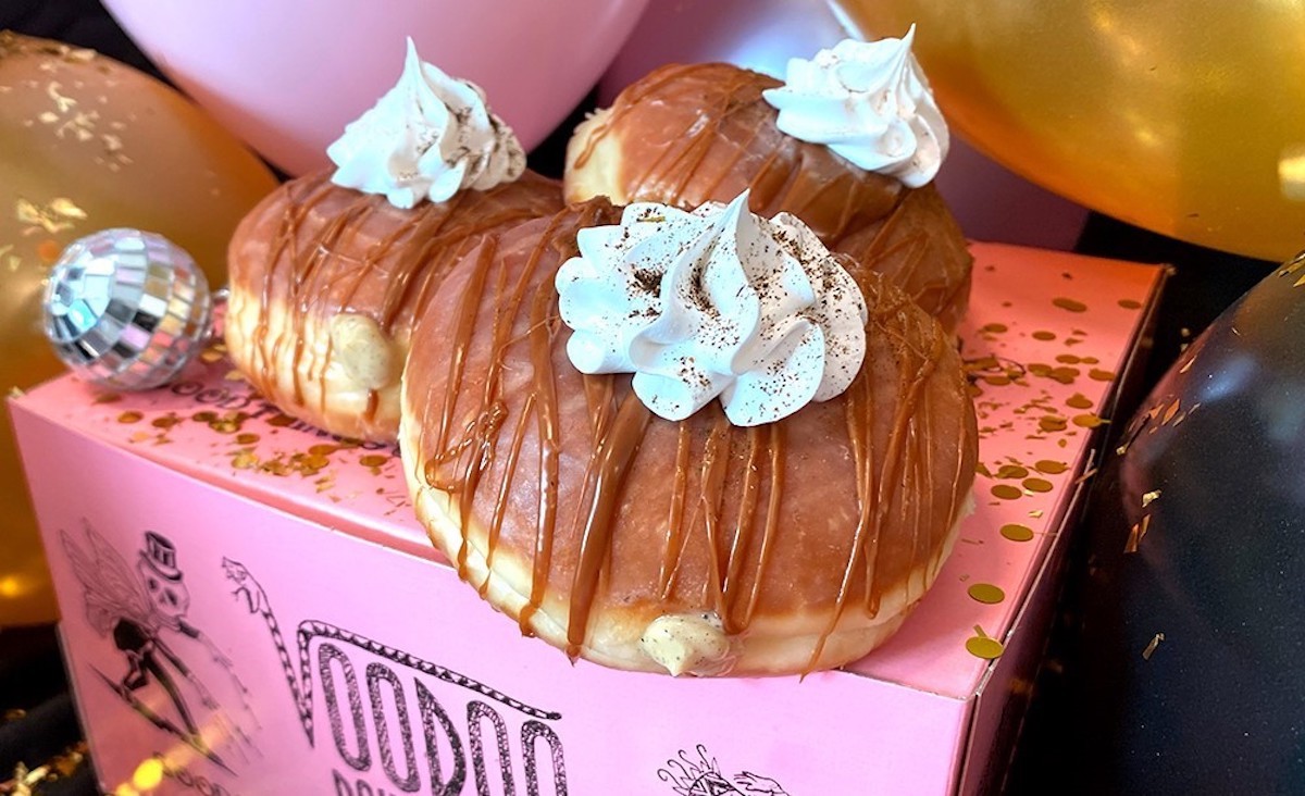CaramelChaChaChaiHero - DiningOut Dallas The seasonal caramel cha cha chai doughnut at Voodoo Doughnut. | Photo by Voodoo Doughnut