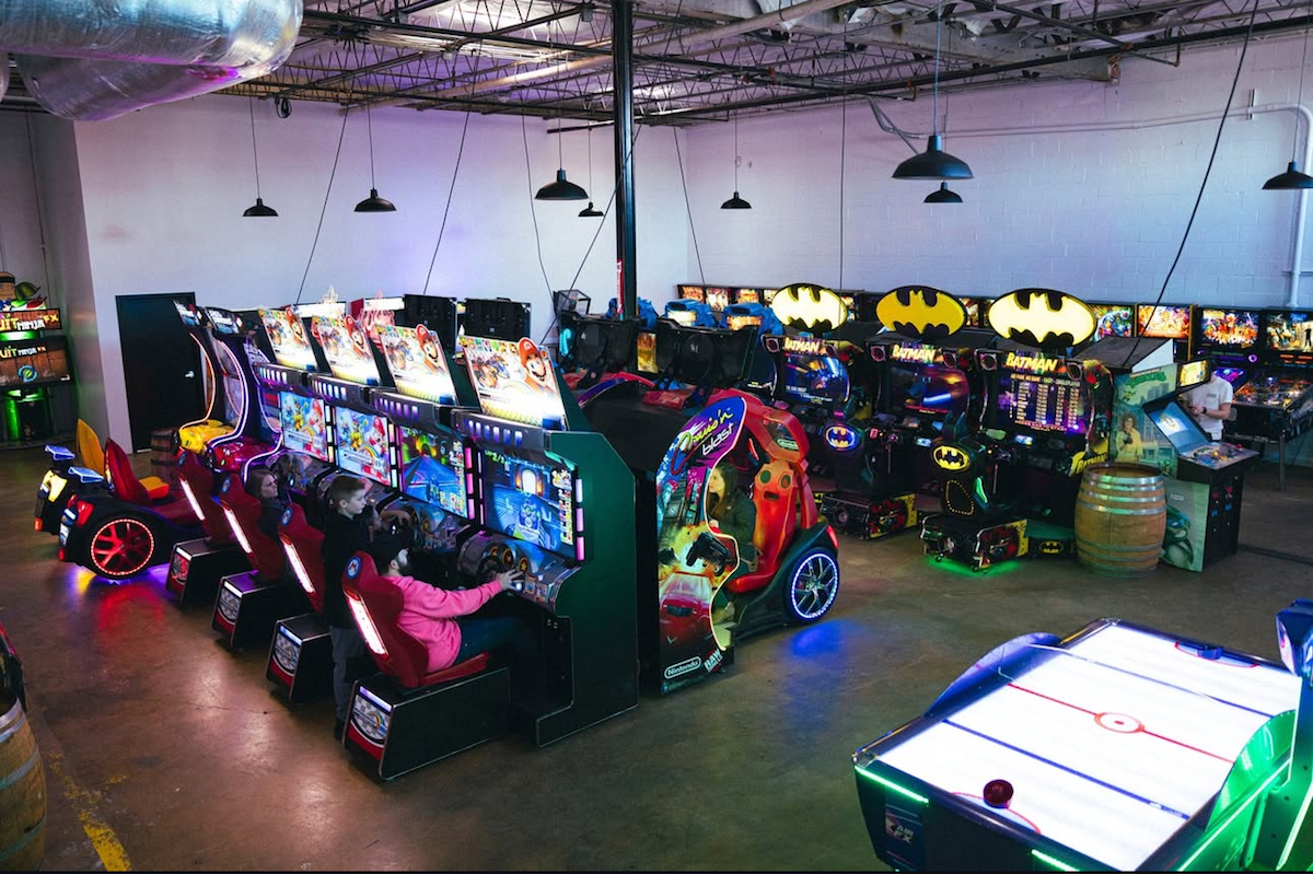 Arcade games and air hockey at Cidercade. | Photo by Cidercade