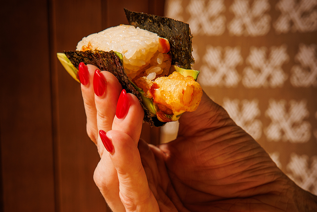 Normans_Shrimp Tempura Handroll_Photo by Samantha Marie Photography - DiningOut Dallas Shrimp tempura handroll at Norman's | Photo by Samantha Marie Photography