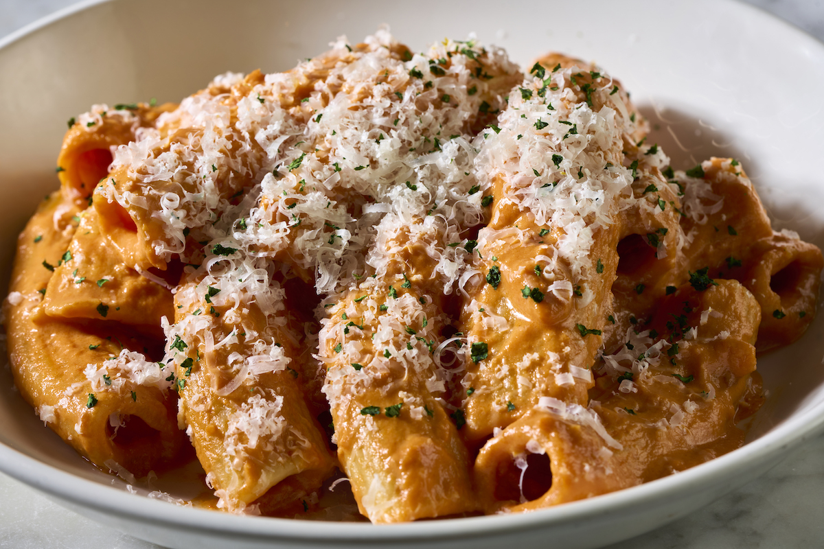 Kevin Marple - Red Racer Advertising - Chef Tim Loves Gemelle Dec 2024 - DiningOut Dallas Penne alla vodka at Gemelle. | Photo by Love Management